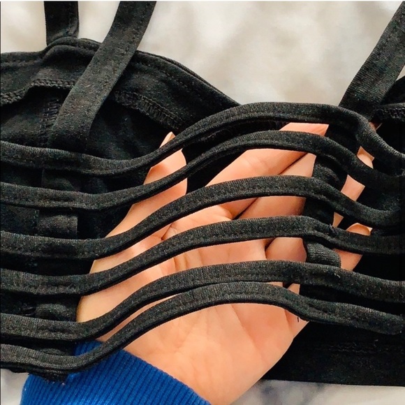 Brandy Melville Black Caged Bralette - Picture 3 of 4